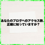 あなたのブログへのアクセス数、正確に知っていますか？
